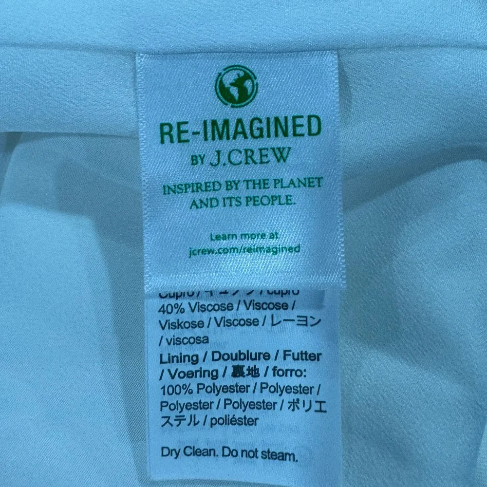 NWT J. Crew Limited‎ Edition Drapey Long Parke Blazer Cupro Blend Ivory S…